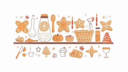 Gingerbread Cookies Baking Process Diagram