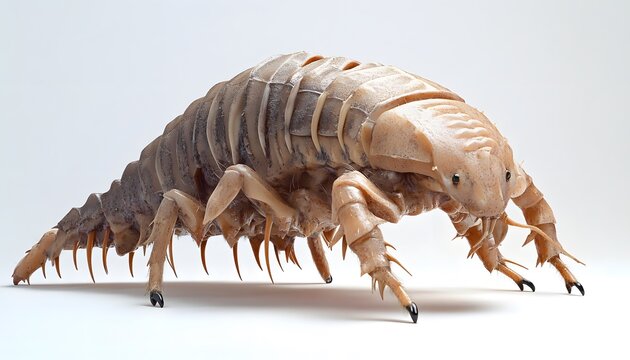 A giant isopod with segmented body and multiple legs displayed