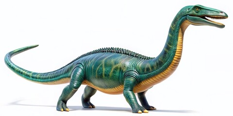 Plesiosaurus Dinosaur Model, Prehistoric Sea Reptile, 3D Render, White Background, Stock Photo