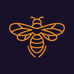 Bee Logo with Letter 'B' Creative Design Vector illustration.