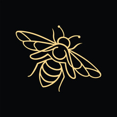 Bee Logo with Letter 'B' Creative Design Vector illustration.