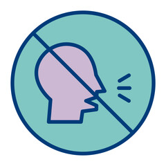 No Talking Vector Icon Design