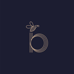 Bee Logo with Letter 'B' Creative Design Vector illustration.