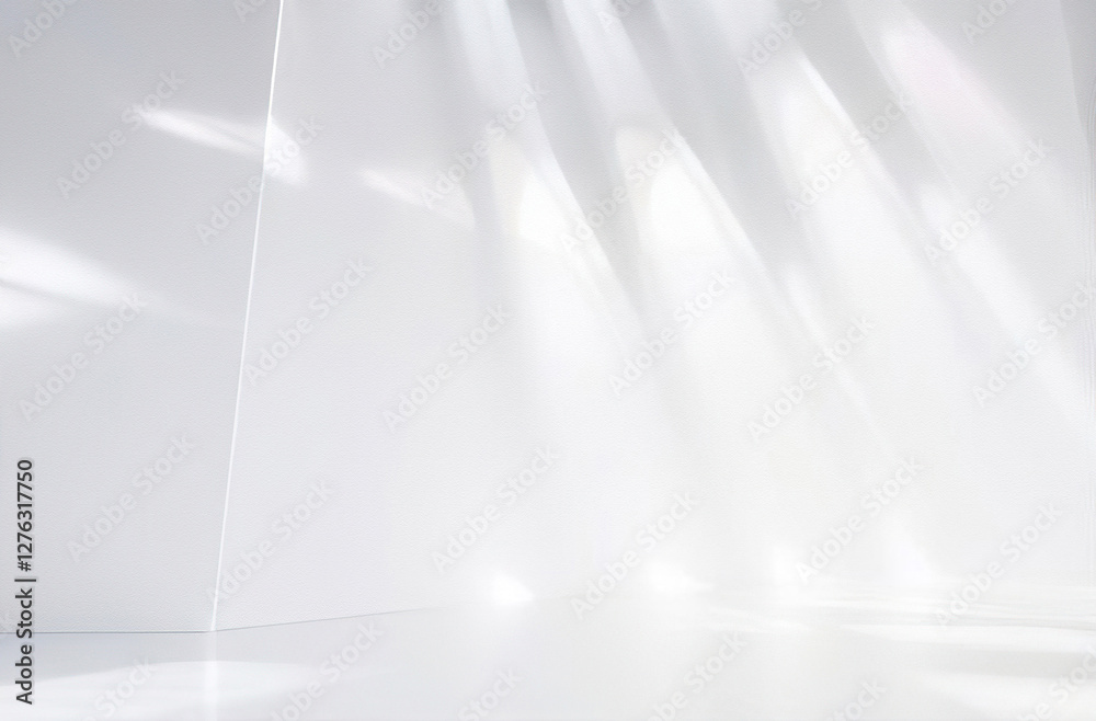 Poster modern, minimalist interior space with a focus on clean lines and a stark, white color palette. pres