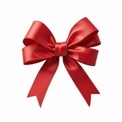 Fototapeta premium Exquisite Crimson Bow Ribbon Decoration Adornment Celebration Festive Occasion Present Holiday Gift