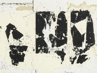 Monochrome Abstract Layers Collage of Geometric Shapes and Textured Surface Forms Aesthetics
