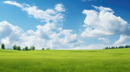 Obraz premium land green grass white background