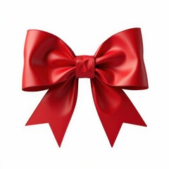 Fototapeta premium Festive Red Bow Decoration for Celebrations Gift Wrapping Presents and Holiday Season Decor Ornament