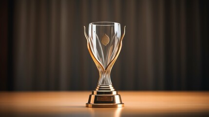 classic glass trophy mockup