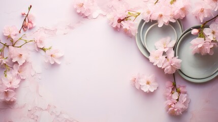 Obraz premium vintage spring flower flat lay