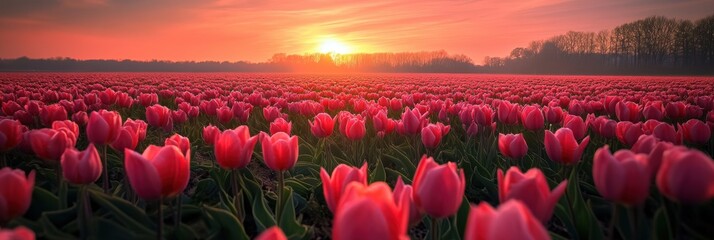 Beautiful tulip flower in Spring.