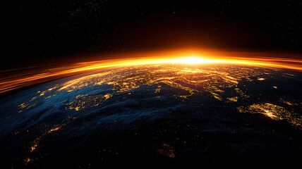 Fototapeta premium High-speed technology POV motion blur, highlighting the fast-paced urgency of Earth Hour