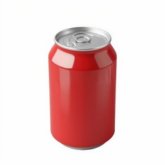 Red Aluminum Beverage Container Isolated Product Shot for Refreshment and Thirst Quenching Mockup