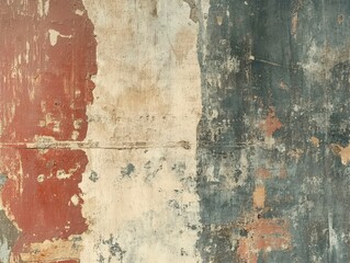 Weathered Abstract Layers of Red White and Blue Colors Texture on Wall Surface Grungy Art Element