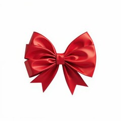Shiny Crimson Ribbon Bow Celebration Ornament Decoration Artistic Holiday Festive Gift Adornment