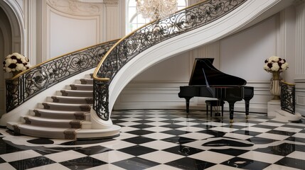 interior white and black marble