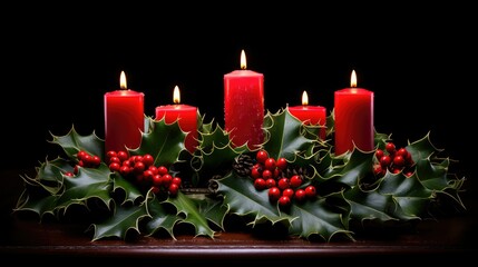 arrangement christmas holly leaves