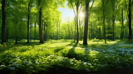 Obraz premium trees green spring background