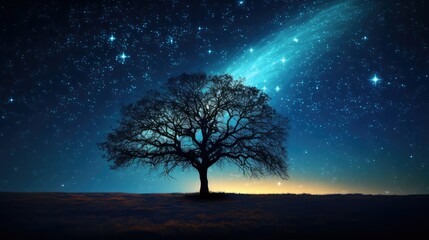 contrast starry night trees