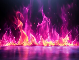 Fototapeta premium Abstract Fire Flames on Reflective Floor