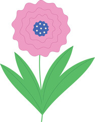 Hand drawn pink flower. Isolated vector illustration.