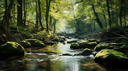 Obraz premium forest water background