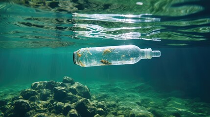 conservation plastic bottle in water