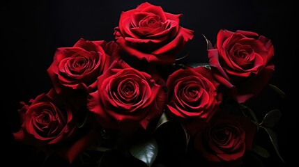 hues red rose black background