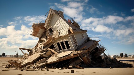 Fototapeta premium storm house collapse