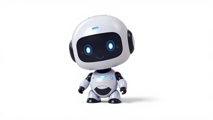 Fototapeta premium Innovative Mini AI Robot with Mechanical Limbs and Smooth Design