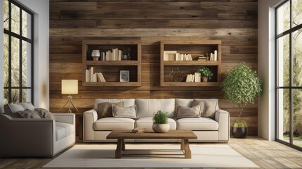 Obraz premium natural wood plank wall