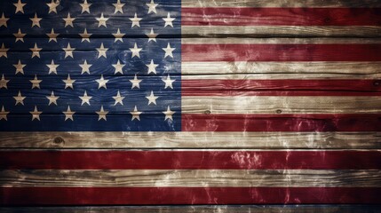 weathered flag on wood