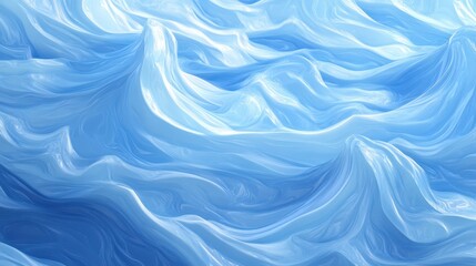 Fototapeta premium Abstract blue liquid waves creating a calm and flowing ocean-like texture