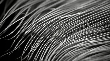 contrast peacock feather black and white