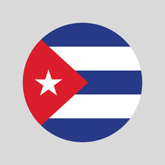 Fototapeta premium Cuba vector flag. Round Cuba flag emblem vector. The official national flag of the Cuba. Flag of the Republic of Cuba. Standard color. Standard size. Computer illustration.
