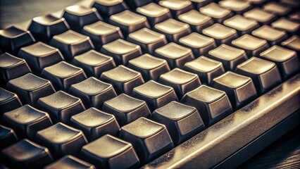 Vintage Close-up of Black Computer Keyboard Enter Key - Retro Tech Photography