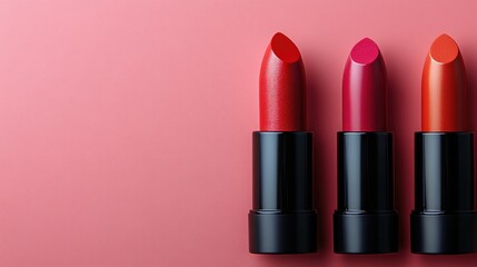 Pink background lipstick trio product shot