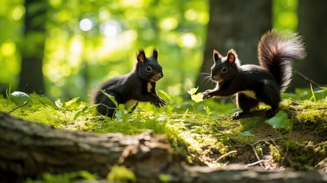 green black squirrels