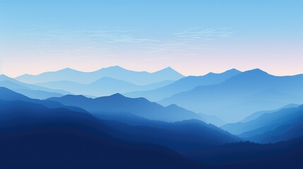 Obraz premium mountain blue gradient color