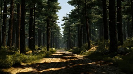 Obraz premium nature forest road