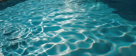 Obraz premium Blue water surface with ripples and reflections in a swimming pool under natural lighting