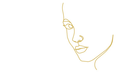 woman faces. Linear background. Use for package, cosmetics, decor. Fashion concept, feminine beauty minimalist