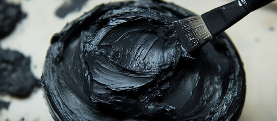 Dark paint being applied with a brush
