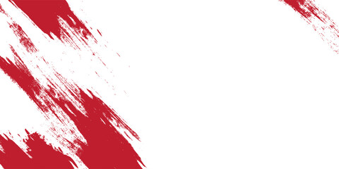 Straight red ink vector lines pack. Bloody color long and round hand-drawn brushstroke text highlights, frames, circles. Asian calligraphy brushstroke set.