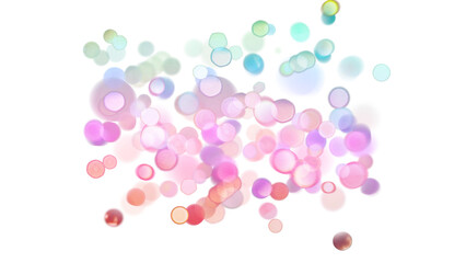 Blurred bokeh colors light glowing on transparent background