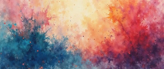 Fototapeta premium Abstract watercolor explosion with soft textures and vibrant contrast