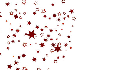Obraz premium Red Stars Scattered on White Background
