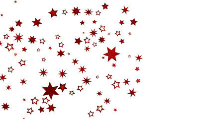 Red Stars Scattered on White