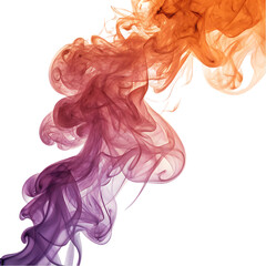 Fototapeta premium The high quality red and orange smoke effect illustration isolated on white. Smoke effect on white.