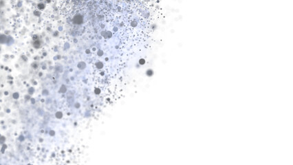 Glowing blue particles on white background. Perfect for technology, science, or energy concepts.